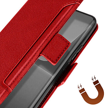 Avizar Étui Folio pour Xiaomi 13 Lite porte-cartes amovible languette magnétique  rouge pas cher