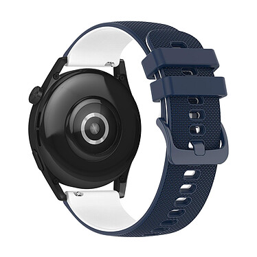 Avizar Bracelet pour Huawei Watch GT3 46mm Silicone BiColore Texturé Bleu / Blanc