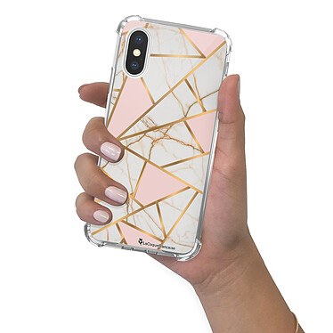 LaCoqueFrançaise Coque iPhone X/Xs anti-choc souple angles renforcés transparente Motif Marbre Rose pas cher