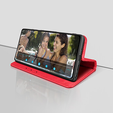 Acheter Avizar Étui Samsung Galaxy Note 20 Portefeuille Support Vidéo Vintage Dragonne Rouge