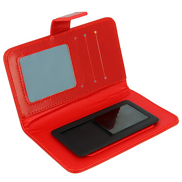 Avizar Housse Folio Portefeuille Universel smartphone taille SL - Rouge pas cher