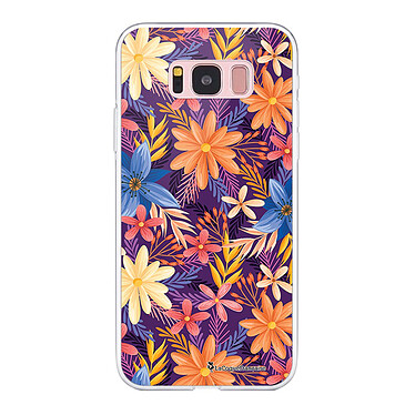 LaCoqueFrançaise Coque Samsung Galaxy S8 360 intégrale transparente Motif Fleurs violettes et oranges Tendance