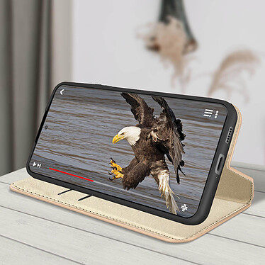 Acheter Avizar Étui Samsung Galaxy S22 Plus Clapet Portefeuille Fonction Support Vidéo Doré