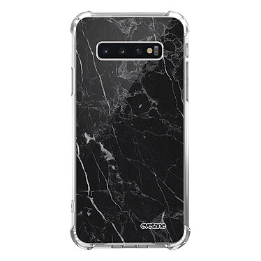 Evetane Coque Samsung Galaxy S10 Plus anti-choc souple angles renforcés transparente Motif Marbre noir