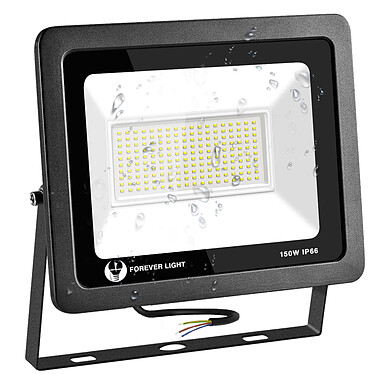 Avizar Projecteur LED 150W Lumière Froide 6000K 12000 lumens Étanche IP66 Compact  Noir