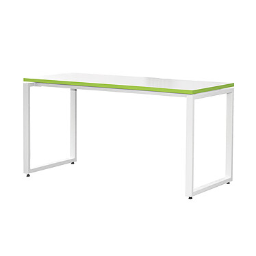 Bureau Blanc  MT1 Elégance L120xP67 Plateau Anis et Piétement Blanc