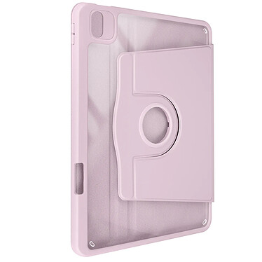 Avizar Étui pour iPad Air 11 2024 Clapet Support Rotatif avec Protège Caméra Rose Poudré