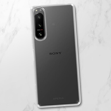 Avizar Coque pour Sony Xperia 5 IV Silicone Souple et Film Verre Trempé 9H  transparent pas cher