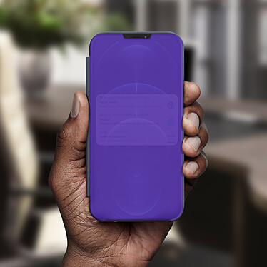 Acheter Avizar Housse iPhone 12 Pro Max Clapet translucide Design Miroir Support Vidéo violet