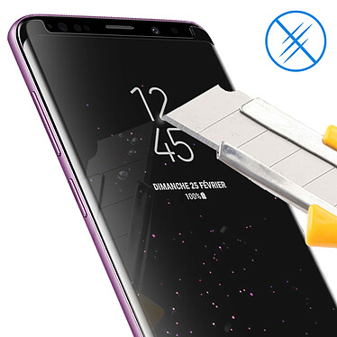 Avizar Film Galaxy S9 Plus Verre Trempé Protège Ecran Anticasse Antirayures - Bord noir pas cher