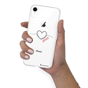 Acheter LaCoqueFrançaise Coque iPhone Xr silicone transparente Motif Coeur Noir Amour ultra resistant
