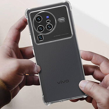 Avizar Coque pour Vivo X80 Pro Silicone Gel Coins Renforcés  Transparent pas cher