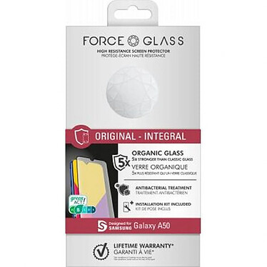 Force Glass Protège-écran pour Samsung Galaxy A50 Oléophobe 2.5D avec Adhésif Antistatique Transparent pas cher