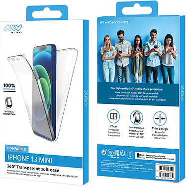 Avis Myway Coque pour iPhone 13 mini 360 Souple et Ultrafine Transparent