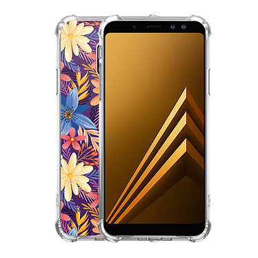 Avis LaCoqueFrançaise Coque Samsung Galaxy A8 2018 anti-choc souple angles renforcés transparente Motif Fleurs violettes et oranges