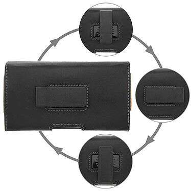Avizar Etui ceinture rotatif 360° Smartphones : Longueur entre 131 mm et 140 mm - Noir pas cher