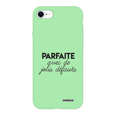 Evetane Coque iPhone 7/8/ iPhone SE 2020 Silicone Liquide Douce vert pâle Parfaite Avec De Jolis Défauts