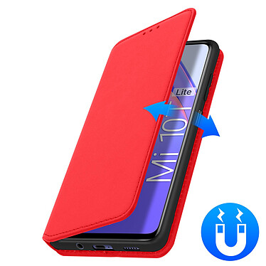 Avizar Housse Xiaomi Mi 10T Lite Étui Folio Portefeuille Fonction Support Rouge pas cher
