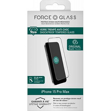 Force Glass Protection d'écran en verre pour iPhone 15 Pro Max 2.5D Original Anti-choc Transparent pas cher