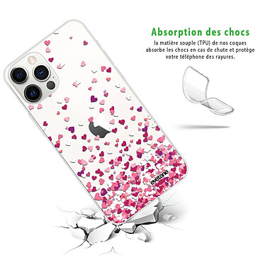 Avis Evetane Coque iPhone 12/12 Pro 360 intégrale transparente Motif Confettis De Coeur Tendance