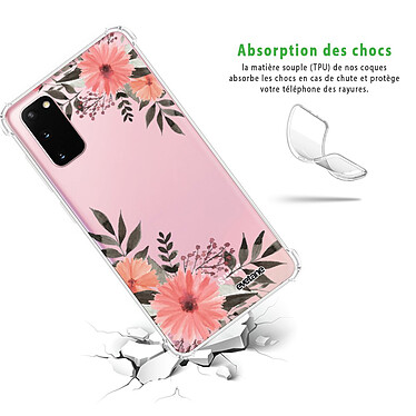 Avis Evetane Coque Samsung Galaxy S20 anti-choc souple angles renforcés transparente Motif Fleurs roses
