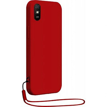 BigBen Connected Coque pour Xiaomi Redmi 9A en Silicone avec dragonne assortie Rouge