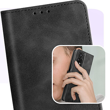 Avizar Housse pour Xiaomi Redmi Note 11 Pro 5G clapet porte-carte et support vidéo  Noir pas cher