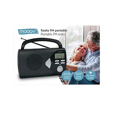 Mooov 477205 - Radio portable AM/FM avec fonction réveil - noir pas cher