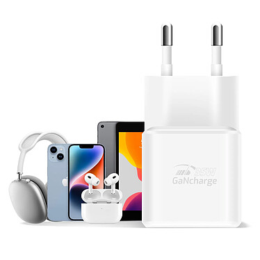 Avis Swissten Chargeur GaN USB C 35W Ultra Rapide Compact avec Câble Lightning 1.2m Blanc