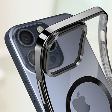 Acheter Avizar Coque MagSafe pour iPhone 15 Pro Silicone Protection Caméra  Contour Chromé Noir