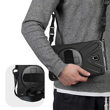 Avis Avizar Coque pour Samsung Galaxy Tab Active 2 Antichoc Bi matière Poignée Rotative Support  Noir