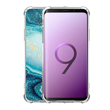 Avis Evetane Coque Samsung Galaxy S9 Plus anti-choc souple angles renforcés transparente Motif Bleu Nacré Marbre