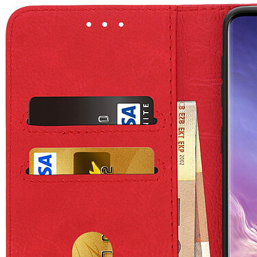 Avizar Etui folio Rouge Portefeuille pour Samsung Galaxy S10 pas cher