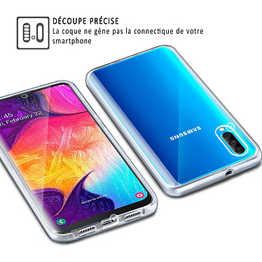 Evetane Coque Samsung Galaxy A50 360° intégrale protection avant arrière silicone transparente Motif pas cher