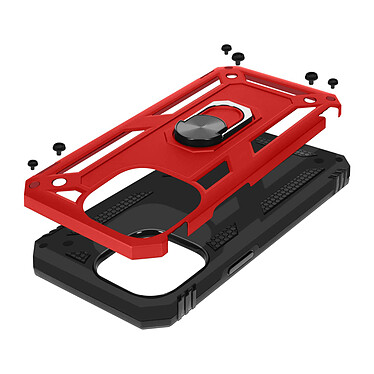Avizar Coque pour iPhone 15 Pro Antichoc Hybride Bague Support Magnétique  Rouge pas cher