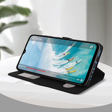 Avizar Housse Samsung Galaxy A32 avec Double Fenêtre Support Vidéo noir pas cher