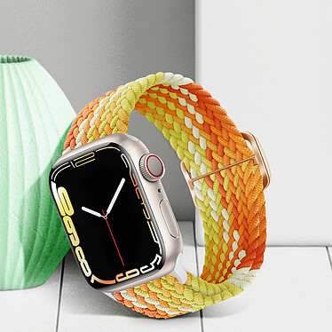 Acheter Avizar Bracelet pour Apple Watch 41mm et 40mm et 38 mm Nylon Tressé Ajustable par Boucle Métallique  jaune et orange