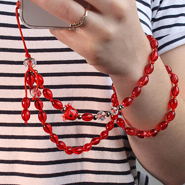 Acheter Avizar Bijou de Téléphone Bracelet à Perles Rouges Collection Audacious
