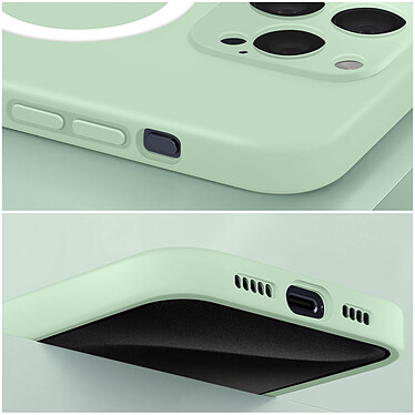 Avizar Coque Magsafe pour iPhone 15 Pro Max Silicone Souple Soft touch  Vert pas cher