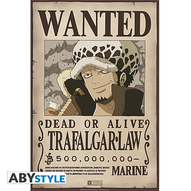 One Piece -  Poster Wanted Trafalgar Law (52 X 35 Cm)