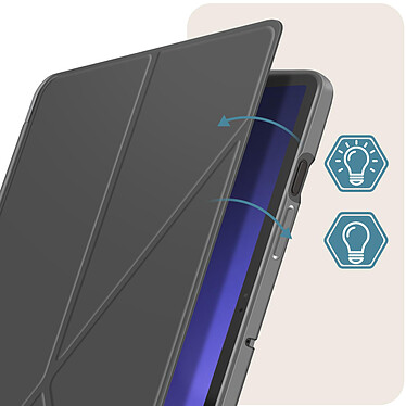 Acheter Avizar Étui pour Samsung Galaxy Tab S9 Plus Clapet Origami Support Différents Angles  Gris