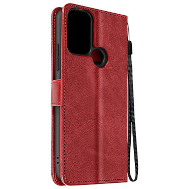 Avizar Étui pour Nokia C22 Dragonne Clapet Support Portefeuille Rouge