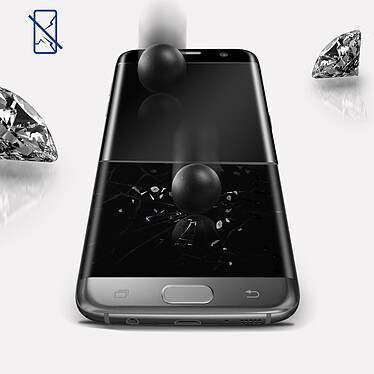 3mk Film pour Samsung Galaxy S7 Edge Verre Trempé 9H Bords Renforcés Incurvés Hardglass Max  Noir pas cher