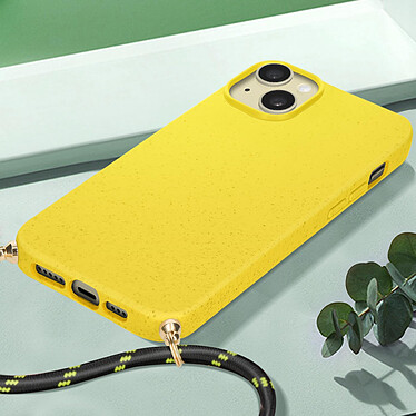 Avis Avizar Coque cordon pour iPhone 15 Silicone Recyclable  Jaune