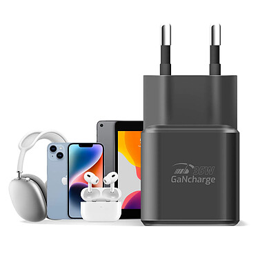 Avis Swissten Chargeur GaN USB C 35W Ultra Rapide Compact avec Câble Lightning 1.2m Noir