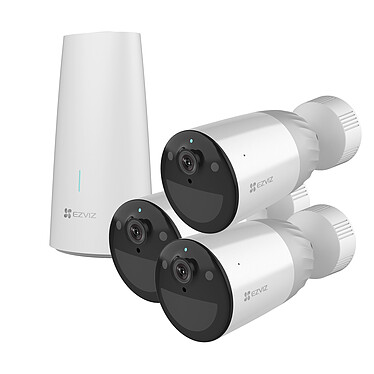 Ezviz - Kit 3 caméras Wifi extérieur sur batterie CS-BC1-B3(4MP)