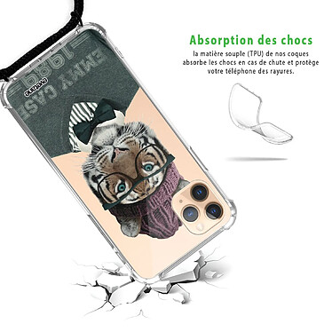 Avis Evetane Coque cordon iPhone 11 Pro noir Dessin Tigre Fashion