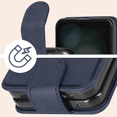 Acheter Avizar Coque Clapet pour Samsung Galaxy Z Flip 5 Languette Magnétique  Bleu Nuit