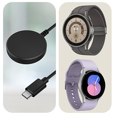 Avizar Chargeur Sans Fil pour Galaxy Watch 5 et 5 Pro Type USB-C Noir pas cher