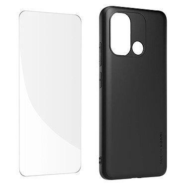 Made for Xiaomi Coque semi-rigide pour Xiaomi Redmi 12C et Verre Trempé 9H  Noir